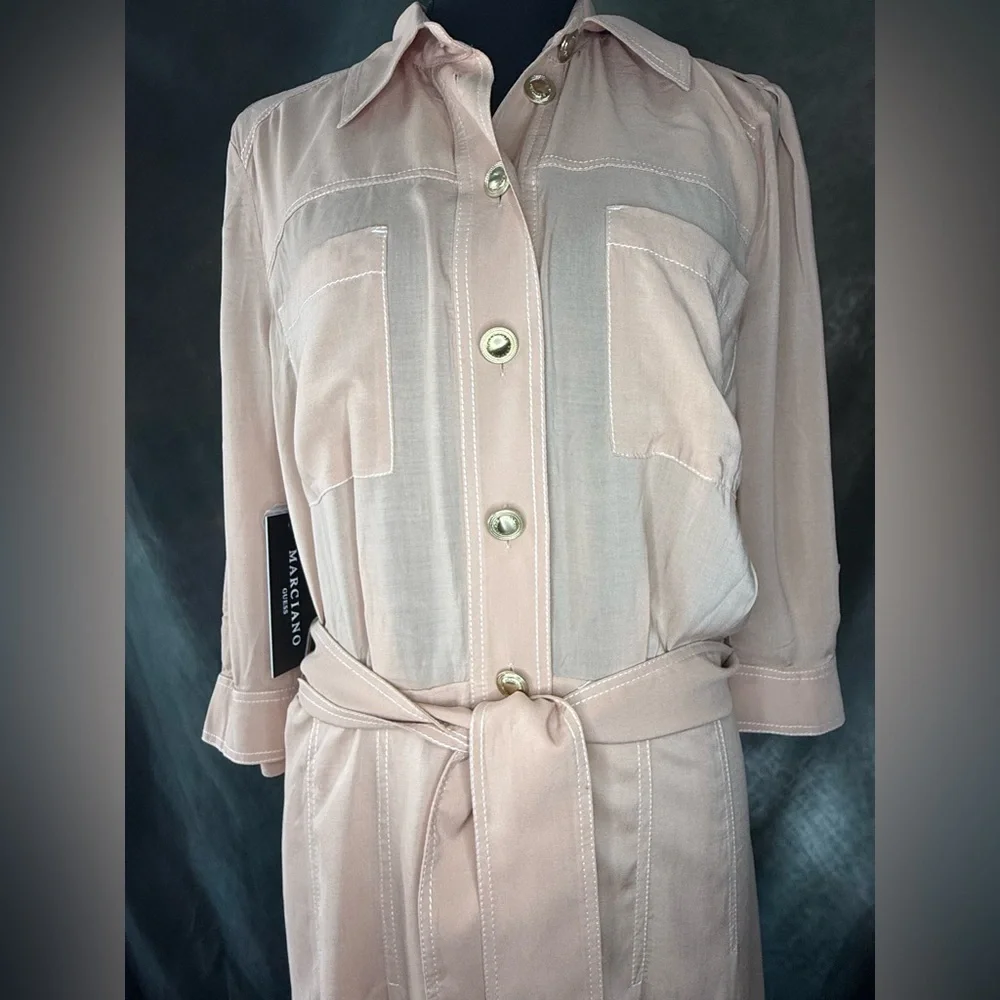 ✨ NWT Marciano by Guess Blush Shirt Dress - Size M✨ - Picture 8 of 16